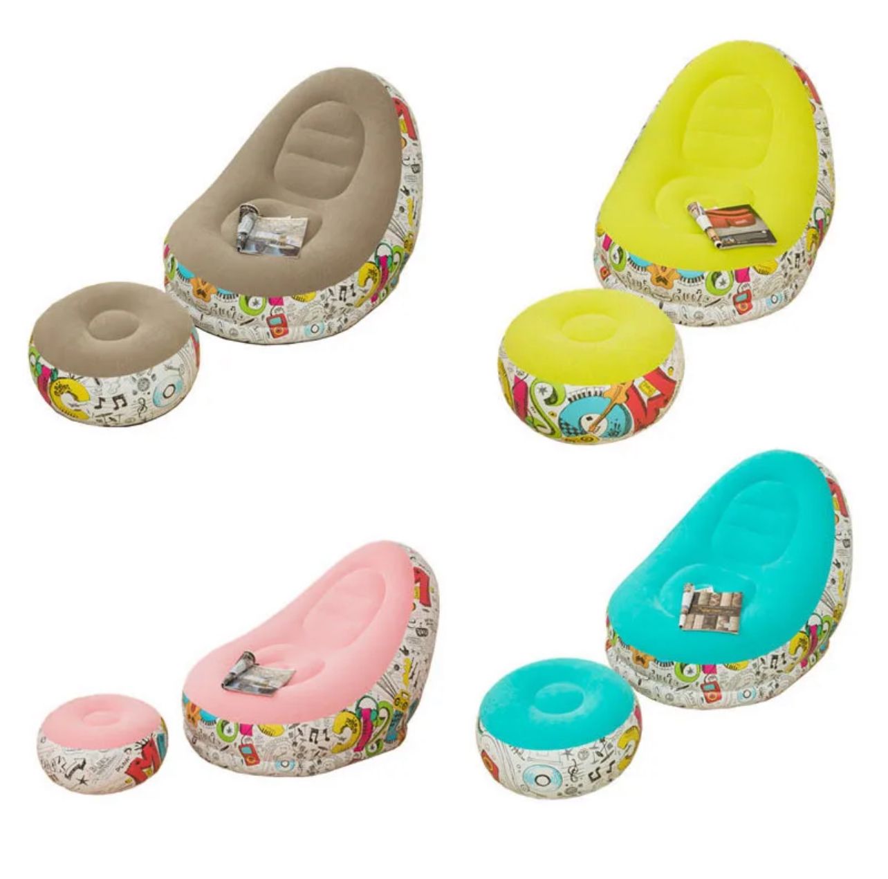 Miniatura 3 de PUFF INFLABLE CON REPOSA PIES